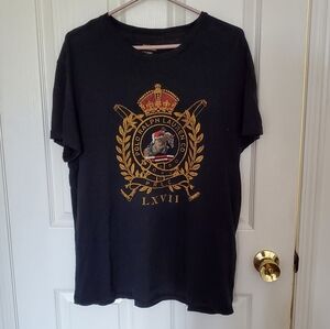 Polo by Ralph Lauren Black T-Shirt with Gold Emblem